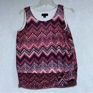 AB Studio Red and Black Zigzag Tank Top